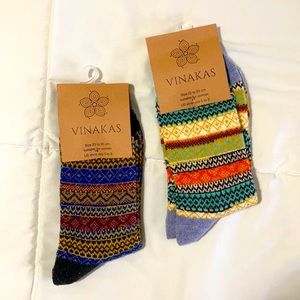 Vinakas socks, two pairs. Women’s shoe size 5-9.